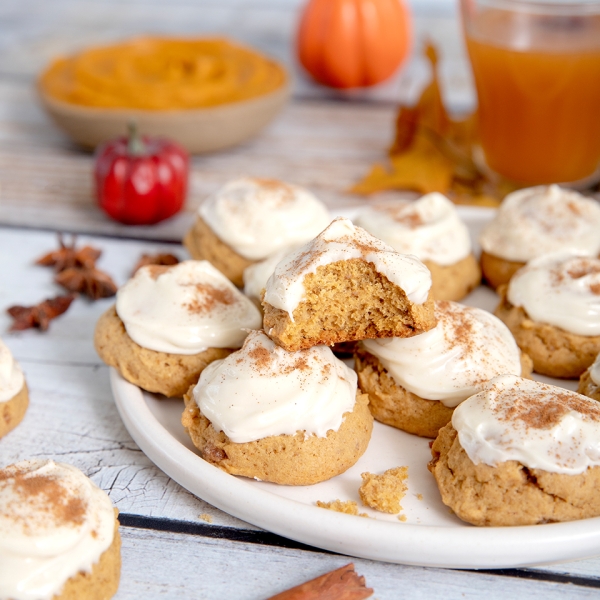 Brown Butter Pumpkin Cookies with Cream Cheese Icing