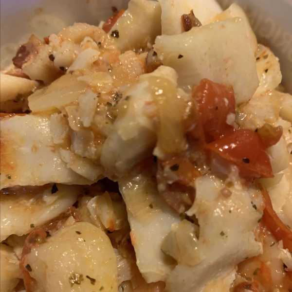 Alaskan Cod and Shrimp with Fresh Tomato