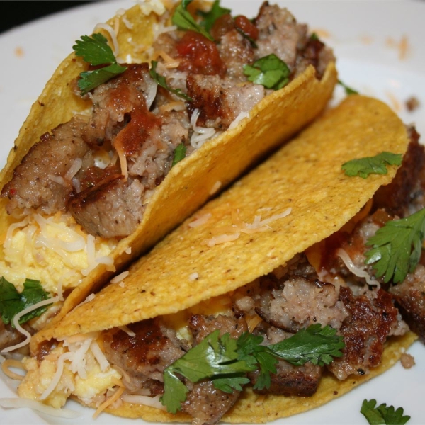 Sausage and Egg Tostadas
