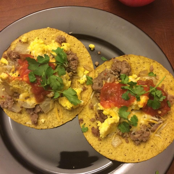 Sausage and Egg Tostadas