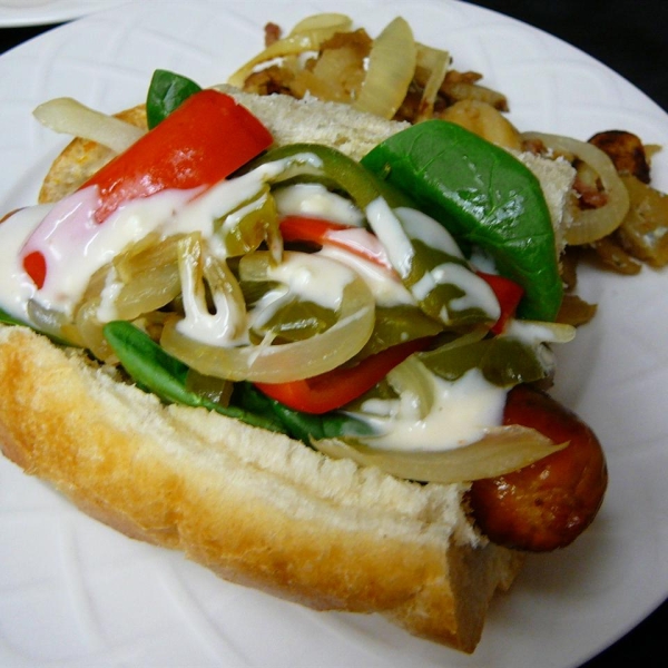 Buffalo Chicken Sausage and Pepper Sandwich