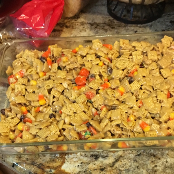 Peanutty Candy Corn Cereal Bars