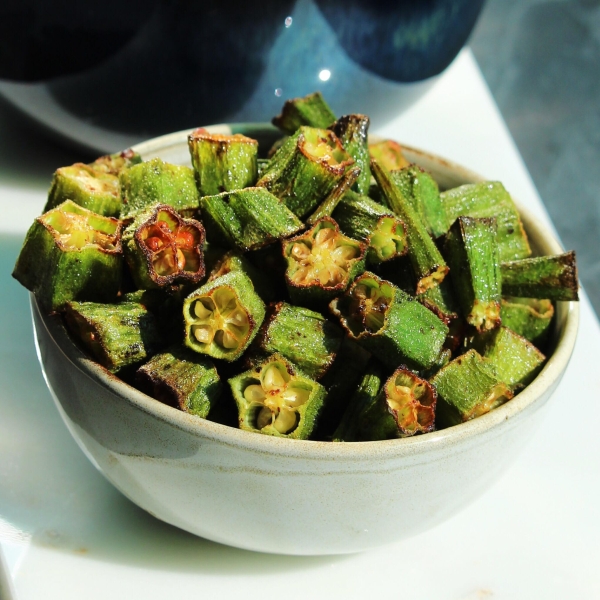 Air Fryer Roasted Okra