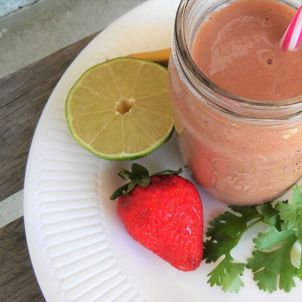Strawberry-Lime-Cilantro Smoothie