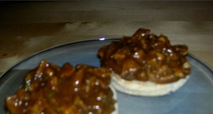 Asian Turkey Barbecue on Sesame Scallion Toasts