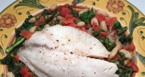Tilapia with White Beans and Kale Skillet