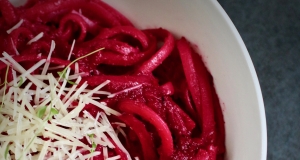 Fettuccine with Creamy Roasted Beet Sauce