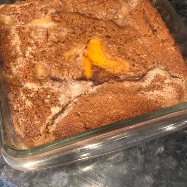 My Bottom-Up Peach Cobbler
