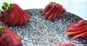 Warm Flourless Chocolate Cake with Caramel Sauce