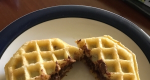 Peanut Butter Chocolate Waffle Sandwich