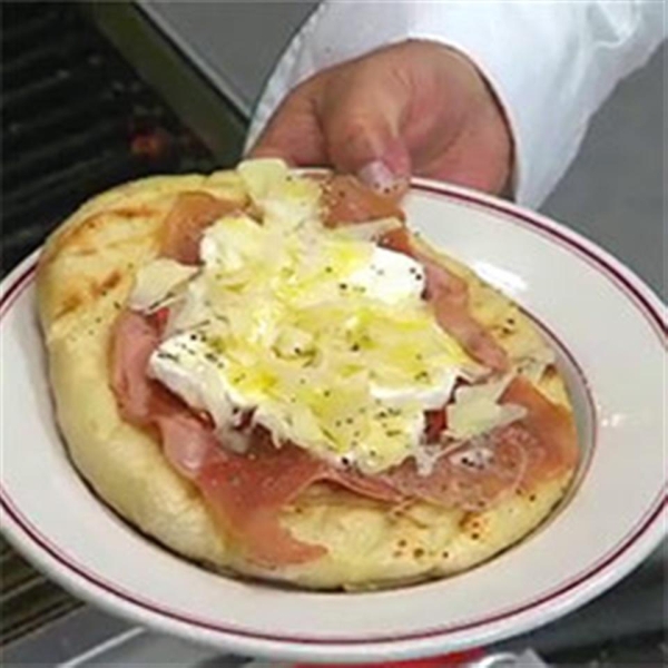 Pizza with Mortadella and Prosciutto