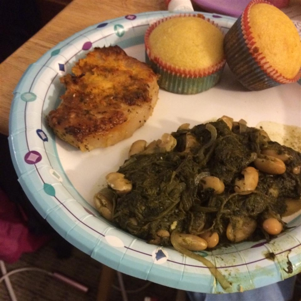 Beet Greens and Baby Spinach with Red Kidney Beans