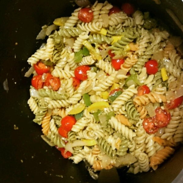 Roasted Veggie Pesto Pasta Salad