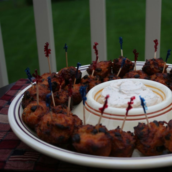 Cheesy BBQ Rice Bites