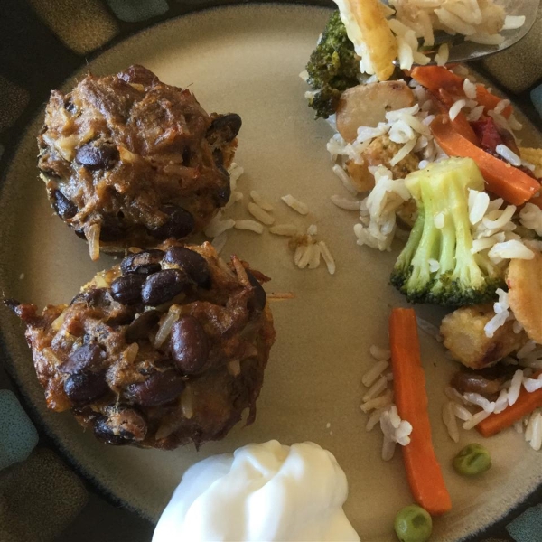 Cheesy BBQ Rice Bites