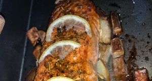 Grilled Salmon with Maple Syrup and Soy Sauce