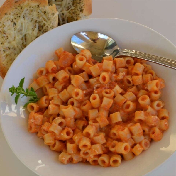 Ditalini with Roasted Tomato Sauce and Goat Cheese