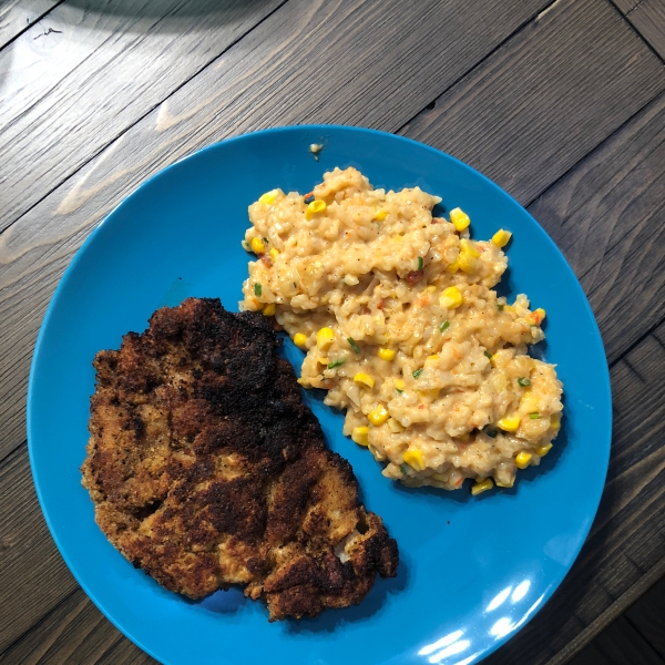 Corn Risotto with Roasted Red Pepper