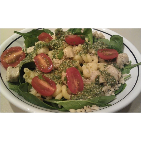 Pasta with Cilantro Pesto and Barley