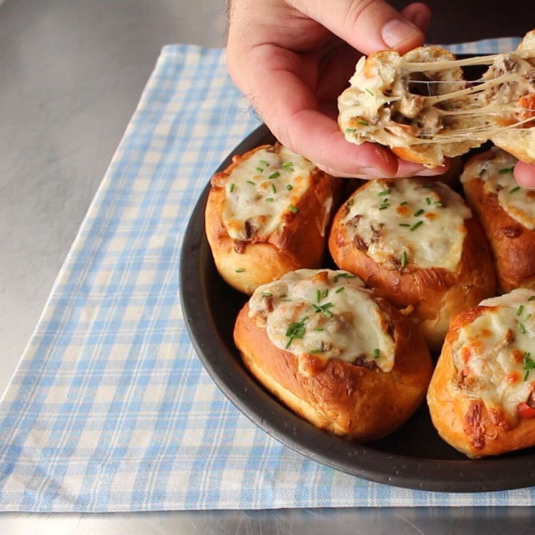Baked Philly Cheesesteak Sliders