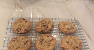 Chewy Chocolate-Toffee-Oatmeal Cookies with Cranberries