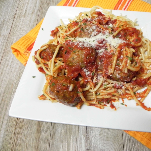 Mama's Best Ever Spaghetti and Mozzarella Meatballs