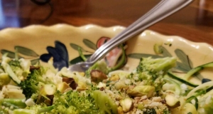 Roasted Broccoli Alfredo Pasta with Pistachio Crumble