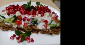 Eggplant Salad with Feta and Pomegranate