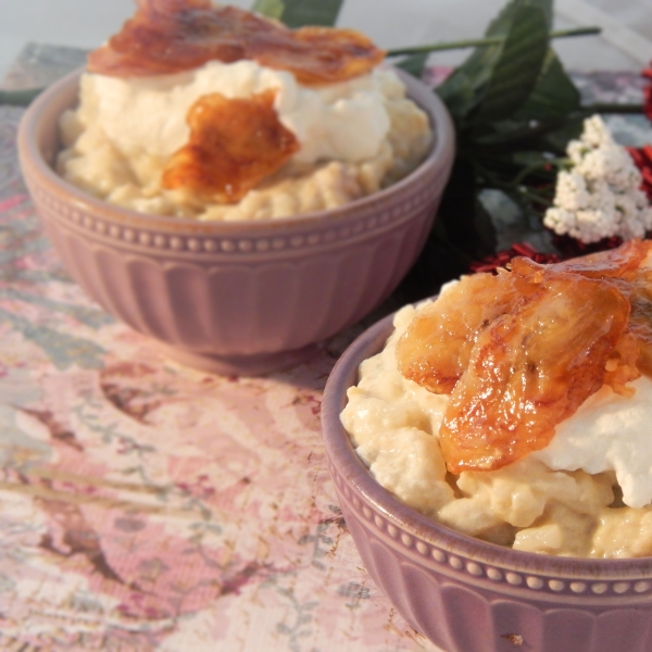 Japanese Banana Rice Pudding