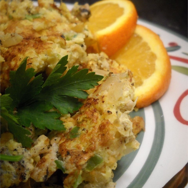 Scrambled Eggs with Sausage and Cornbread