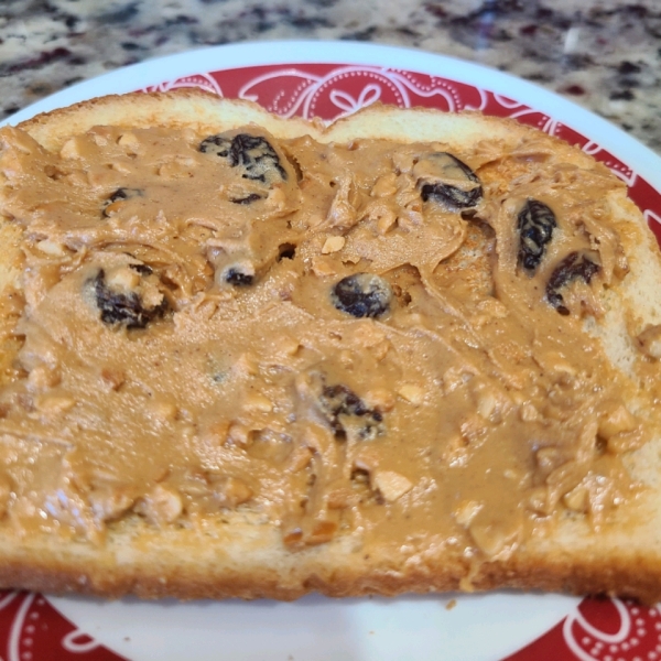 Cinnamon-Raisin Peanut Butter Sandwich