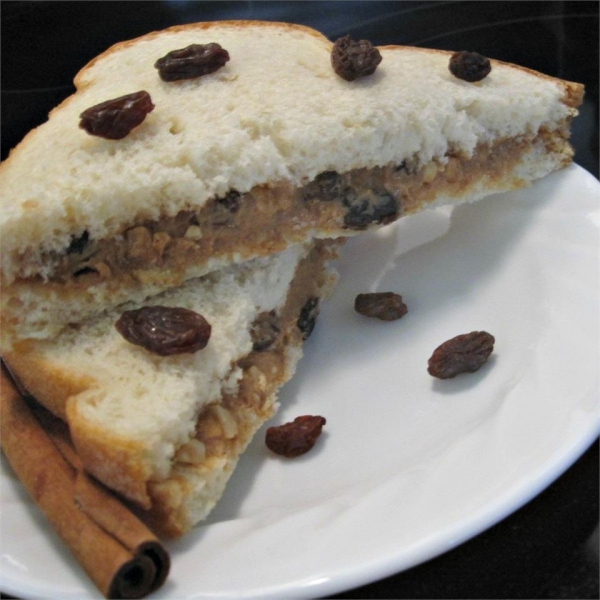 Cinnamon-Raisin Peanut Butter Sandwich