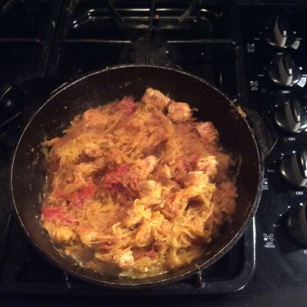 Chicken with Spaghetti Squash and Fire-Roasted Tomatoes