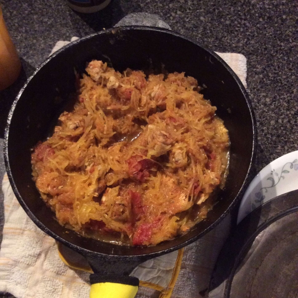 Chicken with Spaghetti Squash and Fire-Roasted Tomatoes