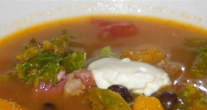 Pumpkin, Kale, and Black Bean Stew