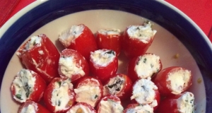 Cherry Tomatoes Filled with Goat Cheese