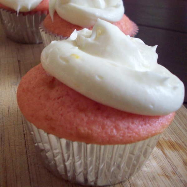 Strawberry Cupcakes with Lemon Zest Cream Cheese Icing