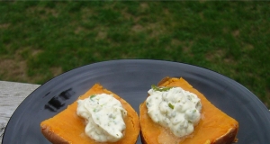 Sweet Potatoes with Poblano Butter Topping