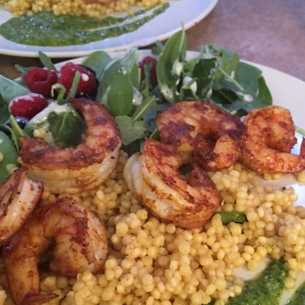 Spiced Couscous with Shrimp and Chermoula