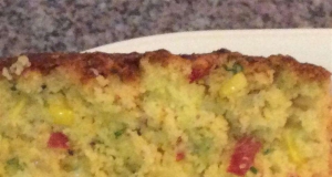 Basil, Roasted Peppers, and Monterey Jack Cornbread