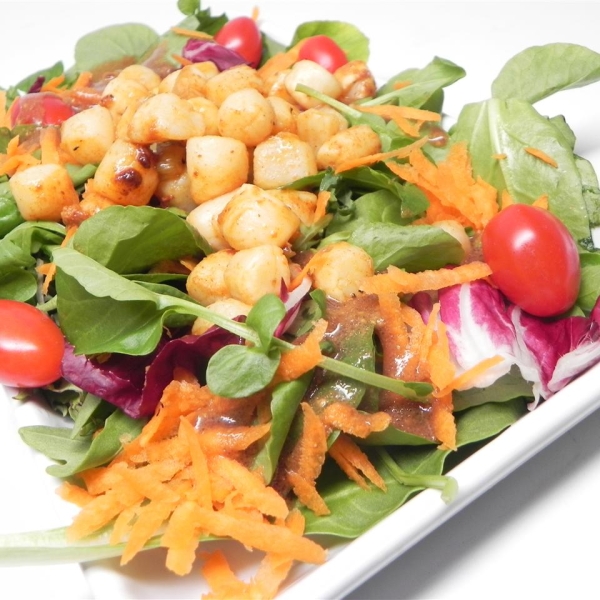 Sauteed Scallops with Watercress and Corn Salad