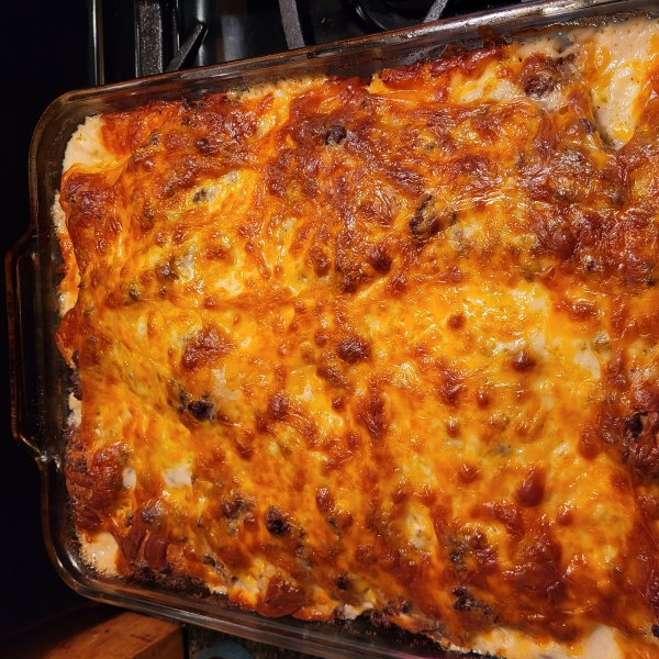 Breakfast Casserole with Biscuits and Gravy
