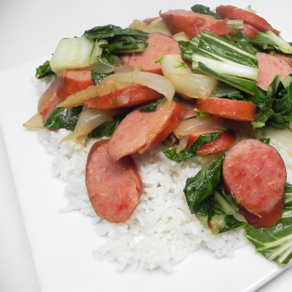 Sausage and Bok Choy Stir-Fry