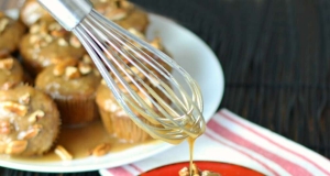 Caramel Banana Poke Muffins