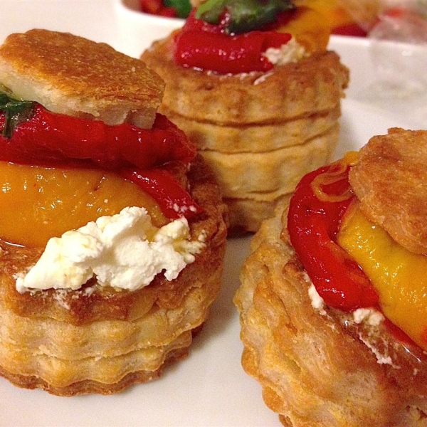 Goat Cheese with Marinated Roasted Peppers