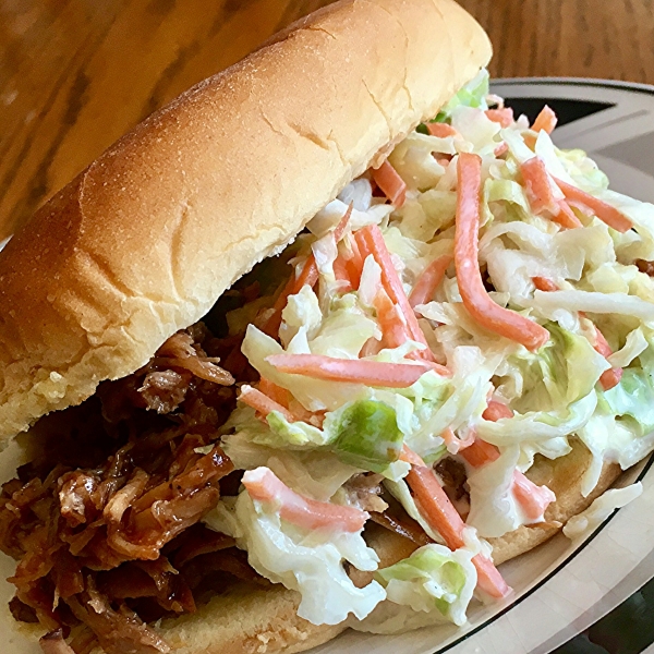 Barbecued Pulled Pork with Sweet & Sour Slaw
