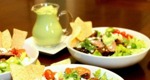 Tex-Mex Beef Bowl with Avocado Cilantro Dressing
