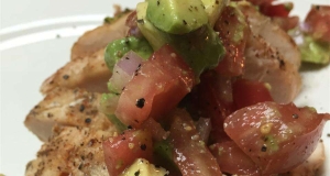 Grilled Chicken with Heirloom Tomato and Avocado Salsa