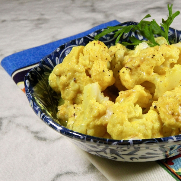 Curried Gruyere Cauliflower Gratin