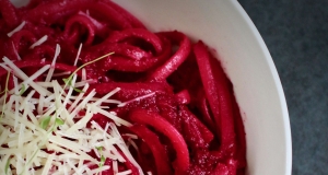 Fettuccine with Creamy Roasted Beet Sauce